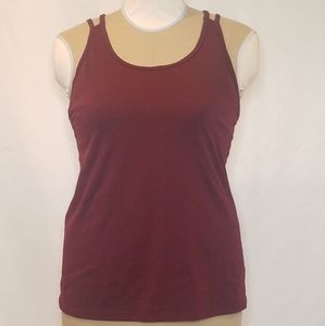 Maroon Strappy Workout Top